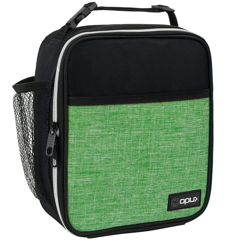 opux Premium Insulated Lunch Box, Soft School Lunch Bag for Kids Boys Girls, Leakproof Small Lunch Pail Men Women Work, Reusable Compact Cooler Tote Lunchbox for Office Adult, Heather Green - Image 1